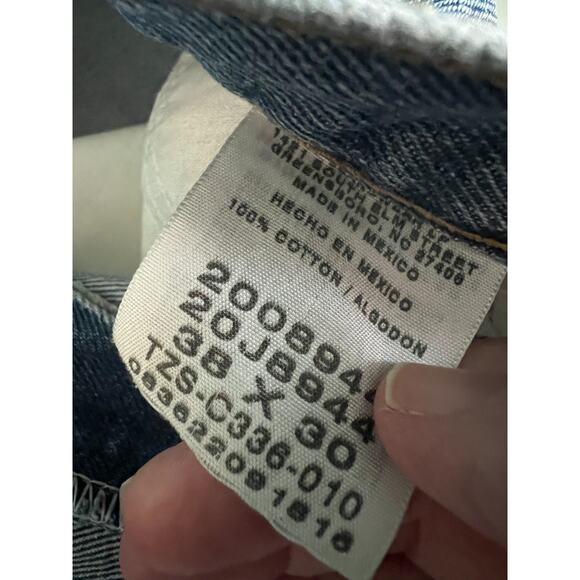 Vtg Lee Relaxed Fit Straight Leg Jeans Mens 38x30 Blue Denim Medium Wash Fading - Picture 7 of 9